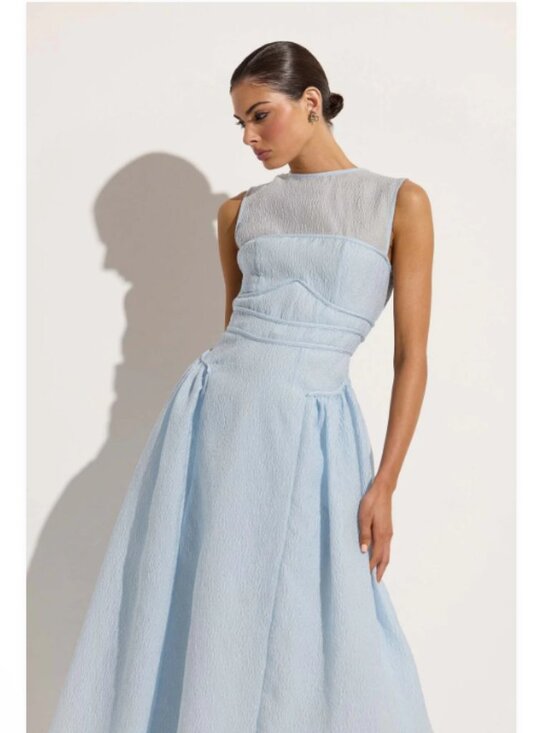 Rachel Gilbert Dresses & Skirts - Rachel Gilbert Sophia Dress Sky Blue Sleeveless Midi Dress Elegant NWT